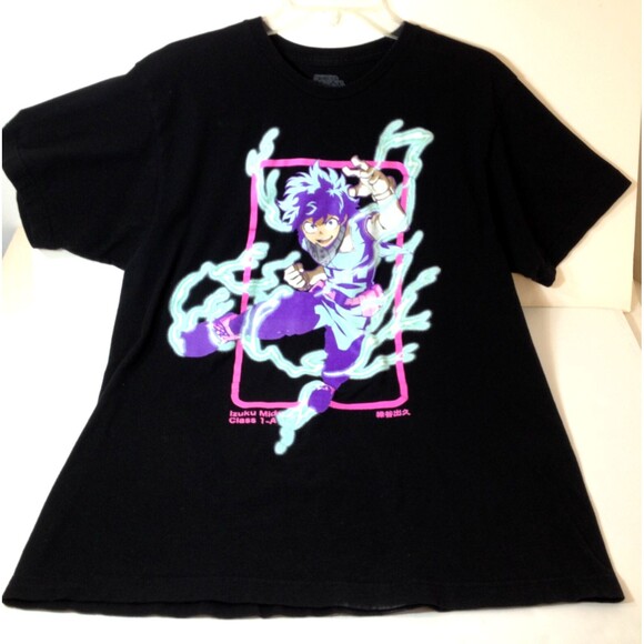 My Hero Academia Graphic T Shirt Izuku Midoriya Anime Funimation Black Size L - Picture 2 of 7